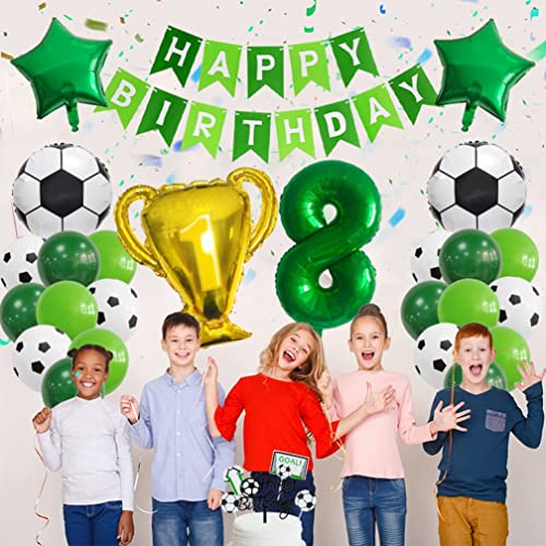 Guoguonb Juego de decoración de 5 años de fútbol con número 5 globos de campeones de fútbol para niños, fiesta temática, fiesta temática, fiesta de cumpleaños infantil