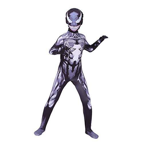 GYMAN Traje de Venom con estampado 3D de cuerpo completo para Halloween, carnaval, cosplay, traje para adultos y niños, fiesta de películas (170 ~ 180 cm)