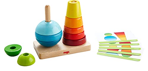 HABA 305404 Wooden Pegging Game Fun with Shapes, Fosters Fine Motor Skills, Shape and Colour Recognition, for Ages 2 Years and Up (Made in Germany)