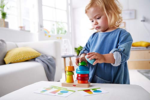 HABA 305404 Wooden Pegging Game Fun with Shapes, Fosters Fine Motor Skills, Shape and Colour Recognition, for Ages 2 Years and Up (Made in Germany)