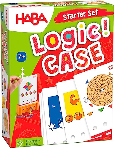 HABA Logic Case Starter Set 7+ - Juegos de mesa Niño-Lógica y rompecabezas-Independiente-Pequeño Formato-Viaje-7 Años y Más-306929, 306929, Colorido