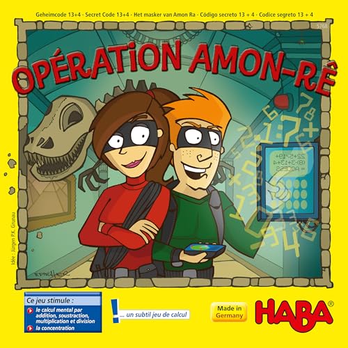 HABA - Operación Amon Rê calcul - Juego de Mesa Infantil y Familia - Juego Educativo y de cálculo Mental - 2 a 4 Jugadores - 8 años o más - 5768