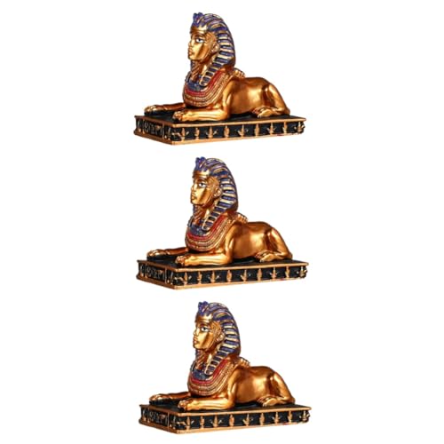 Happyyami 3 Piezas Esfinge Estatuillas Decoración Estatua Egipcia Decoración De Mesa Decoración Egipcia Adorno De Mesa Regalos Egipcios Escritorio Antiguo Egipto Resina Oficina