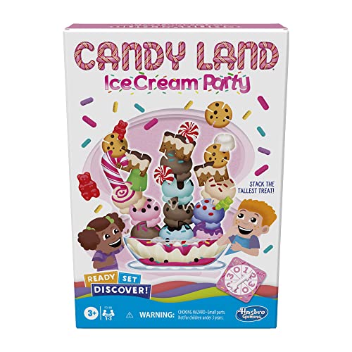 Hasbro Gaming Candy Land - Juego preescolar de fiesta de helados para 2-4 jugadores, juegos para preescolares, a partir de 3 años