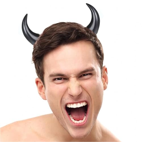 Hatstar Diadema de cuernos de diablo, color negro, con orejas de diablo, para mujeres, hombres y niños, para Halloween, carnaval, fiesta de disfraces