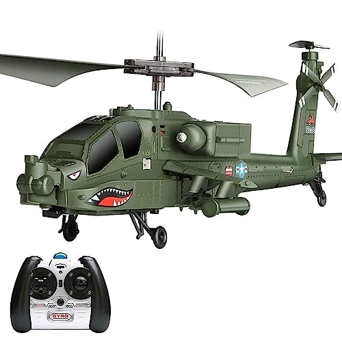 HEBXMF Avión RC, helicóptero Militar RC de imitación, estabilizador giroscópico de Combate y avión teledirigido RC de Alta y Baja Velocidad, Juguete de avión no tripulado RC de 3,5 Canales, Regalo de