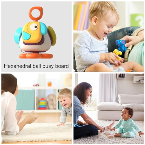 HEPBAK Juguete sensorial de Cubo Ocupado | Juguetes de Viaje en Forma de Cubo con Botones | Cube Montessori Toys para Aprender, Juegos de Juguetes preescolares, Juguetes de Viaje para niños de 1, 2