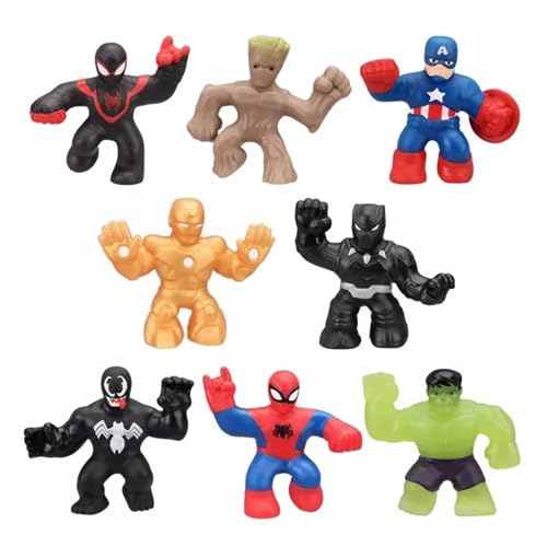 Heroes of Goo Jit Zu GOO JIT ZU Marvel Minis S4 - Juego de 8 Unidades, Color Negro
