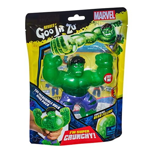 Heroes of Goo Jit Zu Marvel Hero Pack. The Incredible Hulk - Crujiente, 4.5 Pulgadas de Alto. Regalo Ideal de Navidad y cumpleaños para niños. Juguete de superhéroe. (41369)