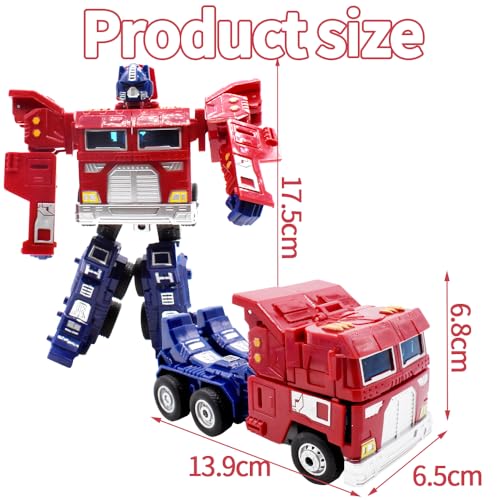 Hilloly Transformers Juguete,Optimus Prime Modelos de Coches,2 en 1 Robot Juguetes,Juguetes de Sobremesa Decoración del Hogar,Juguetes Infantiles,Apto para Mayores de 3+ Años
