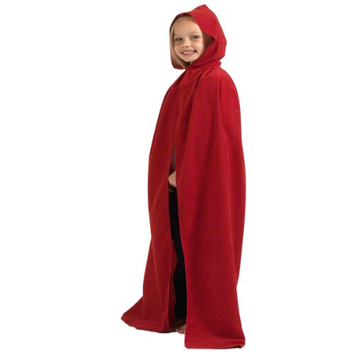 Hooded Red Cloak - Kids Costume - One Size (7-9 Years - 140 cms) (accesorio de disfraz)