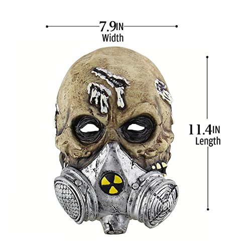 Horror - calavera cabeza completa para Halloween, casco antivirus, casco látex realista, casco esqueleto aterrador Pewell