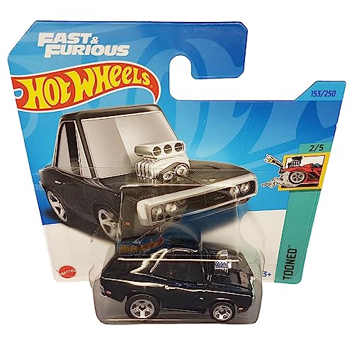 Hot Wheels - ´70 Dodge Charger - Tooned 2/5 - HKG57 - Short Card - Fast & Furious - Negro - Mattel 2023
