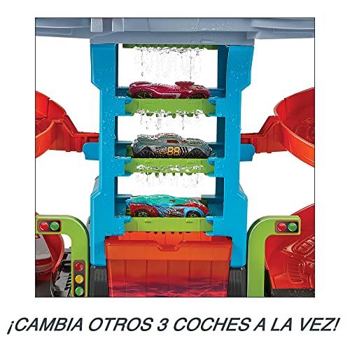 Hot Wheels City Mega torre lavado de coches Pista para vehículos de juguete para jugar con agua, regalo +4 años (Mattel HDP05)