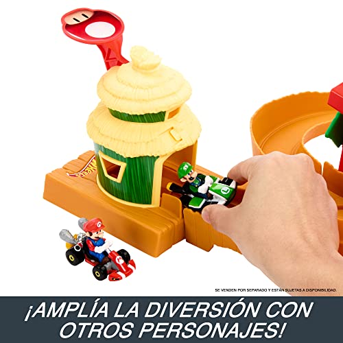 Hot Wheels Super Mario Bros Isla Kong Pista para coches de juguete, +3 años (Mattel HMK49)