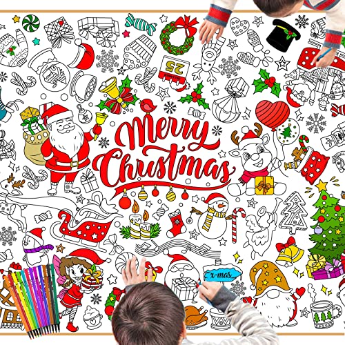 HOWAF Mantel Navidad Mantel para Colorear de Navidad Mantel de Navidad Mantel Papel Mantel Mesa Navidad Mantel Navideño Manteles Manteles de Mesa Niños Niñas Decoracion Navidad