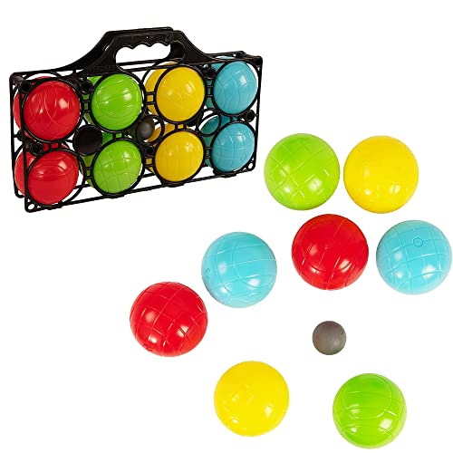 HTI Toys & Games 8 Piece Boules Carry Case, Garden Games for Kids Camping and Holiday Games, Outdoor Family & Friends Entertainment For Adults, Boys and Girls, Perfect For Sports Day Games.