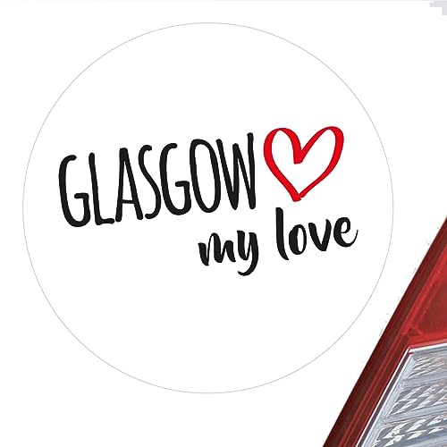 Huuraa Pegatinas Glasgow My Love tamaño 10 cm para todos los fans de Glasgow Escocia, idea de regalo para amigos y familiares