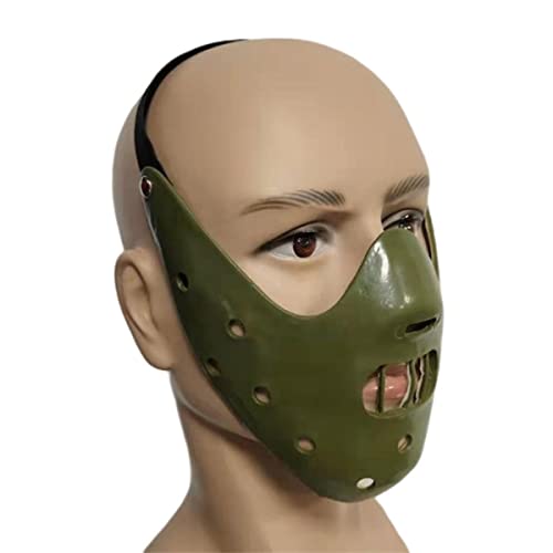 Hworks Máscara de media cara de Aníbal de Silence of Lambs, accesorios de disfraz para fiesta de Halloween