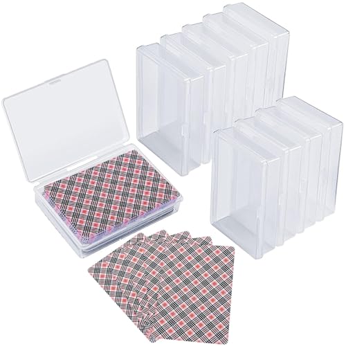 Hyxodjy 16 Piezas Caja de Plástico Transparente,Cajas de Cartas de Juego Estuche para Tarjetas Coleccionables Organizador Transparente de Almacenaje de Tarjetas (9,5x6,5x2,6 cm)