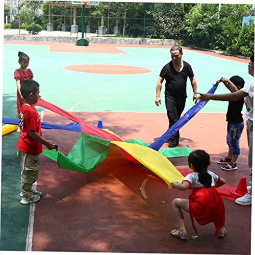 ibasenice 1 Pc Paraguas Octogonal Paracaídas Arcoiris Gigante Equipo De Juego para Niños En El Patio Trasero Juguetes De Jardín para Niños Multifunción Cooperar Nylon Padre-Hijo