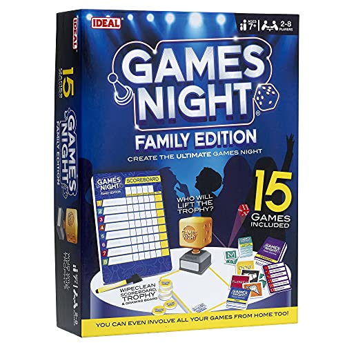 Ideal, Games Night - Family Edition: Create The Ultimate Game Night with 15 Games Included!, Family Games, For 2-8 Players, Ages 7+