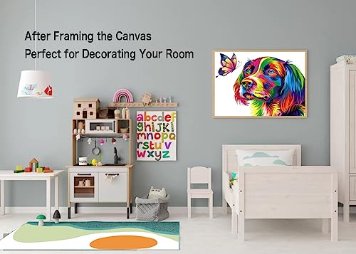 ifymei Pintura por Numeros para Niños y Adultos, Creativo Manualidades Kit para Niños y Niñas 6+ Años - 40X50 cm Lienzos - Perros