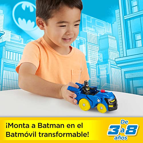 Imaginext Fisher Price Imaginext DC Super Friends Cabeza,vehículo Batmóvil Casco se convierte en coche, incluye 1 figura Batman, juguete +3 años