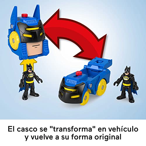 Imaginext Fisher Price Imaginext DC Super Friends Cabeza,vehículo Batmóvil Casco se convierte en coche, incluye 1 figura Batman, juguete +3 años