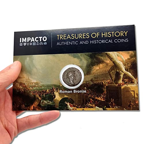 IMPACTO COLECCIONABLES Moneda Antigua Original del Imperio Romano - Cómodo, uno de los peores emperadores de Roma. As de Bronce