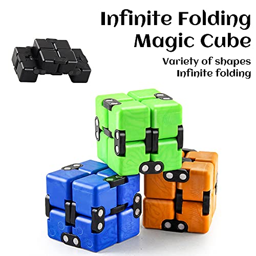 Infinity Cube Fidget Toy, ZoneYan Fidget Toys Set, Juguetes Cubo Fidget Toys, Fidget Toy Pack, Infinity Cube Metal, Fidget Toys Cubo Antiestres, Juguete de Descompresión Sensorial (4 Piezas)