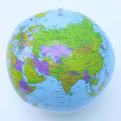 inflable de 40 cm, globo de, mapa para enseñar, aprender en la escuela, jugar en la playa