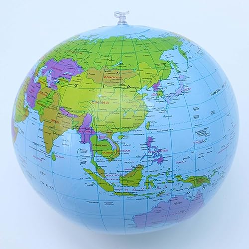 inflable de 40 cm, globo de, mapa para enseñar, aprender en la escuela, jugar en la playa