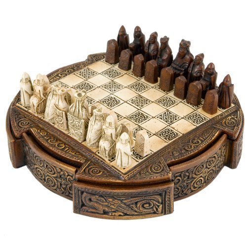 Isle of Lewis Compact Celtic Chess Set 9 Inches by The Regency Chess Company Ltd, England