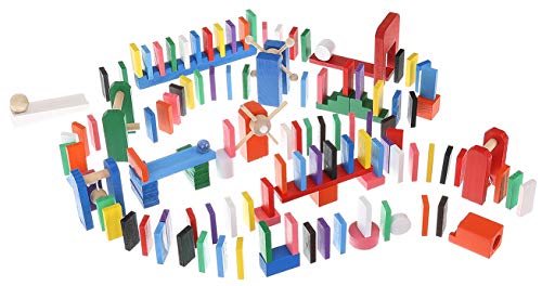 Iso Trade- Domino Set Wooden Dominoes for Kids Obstacles 360 pcs 9357, Multicolor