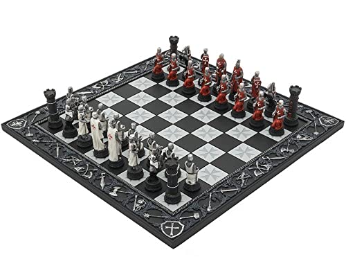 Italfama - Juego de ajedrez temático pintado a mano de la cruzada de los caballeros templarios