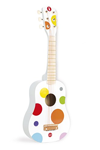 Janod - Confetti - Guitarra en Madera, Instrumento Musical para Niños, Juguete de Imitación y Estimulación Del Talento Musical - Desde Los 3 Años, J07598