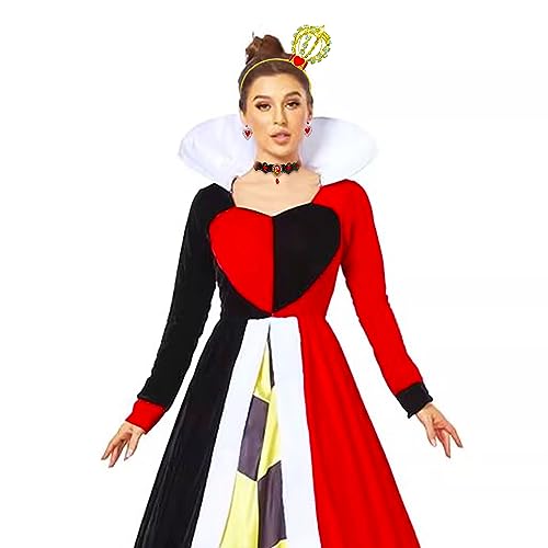 JeVenis disfraz de reina del corazón para mujer accesorios de corona de reina del corazón gargantilla diadema pendientes