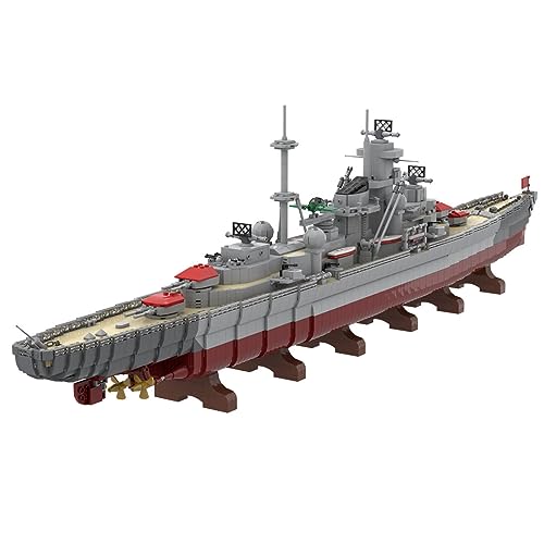 JOENI Tecnología de bloques de construcción de acorazado, MOC-119082 WW2, juego de construcción estratégico de crucero, bloques de sujeción grandes, buques militares compatibles con Lego (4933 piezas)