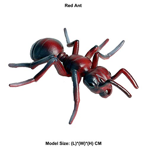 JOKFEICE Figuras de animales realistas de hormigas rojas, juguete de insectos, proyecto científico, decoración de pasteles, juguetes educativos tempranos cumpleaños para niños pequeños de 3, 4 y 5