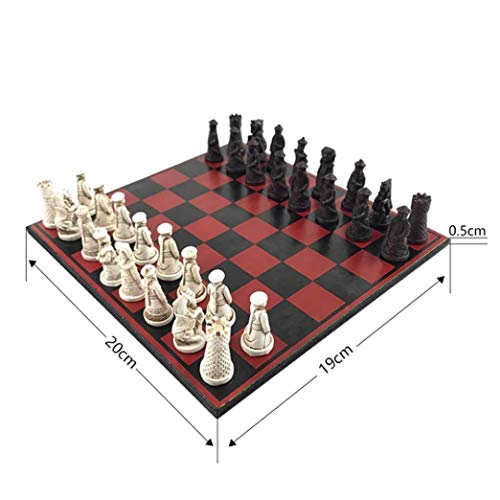 JOLAU Ajedrez de Juegos Tradicionales, ajedrez en Miniatura Antiguo, Mesa de Centro de Madera, ajedrez, Juego de ajedrez de Viaje al Aire Libre