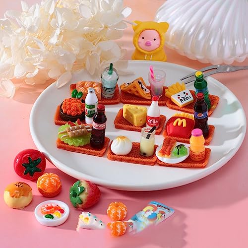 JoyMate Juego de 20 miniaturas para bebidas de alimentos, mini juego de comida pretendida, regalo de Navidad, suministros de fiesta
