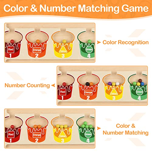 Joyreal Juguetes Magnético de Madera - Juego de Combinación de Colores & Clasificación Motricidad Fina Juguetes Niños 3 4 5 6 Años Juegos Educativos
