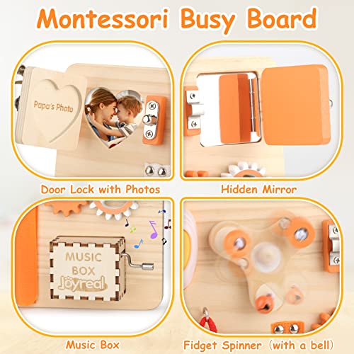 Joyreal Paneles Sensoriales Montessori - Busy Board de Madera con Espejo Juguetes Niños 1 2 3 4 Años Juegos Educativos Regalos para Niños
