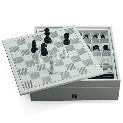 Juego Albus Corona - Set Elegante y de Calidad, ajedrez, póker, dominó - Blanco