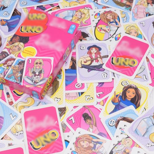 Juego de Cartas Familiar CBOSNF 2Pcs Bar-bie U-NO Juego de Cartas con Personajes de Anime con 108 Cartas,Bar-bie Juego Infantil Card Game Fomenta la Estrategia De 2 a 10 Jugadores