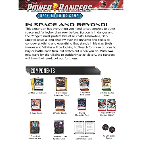 Juego de construcción de mazos Power Rangers: expansión Flying Higher - Nuevas formas de jugar y ganar, nuevos personajes jugables, estudios de juego Renegade, a partir de 14 años, 1-4 jugadores,