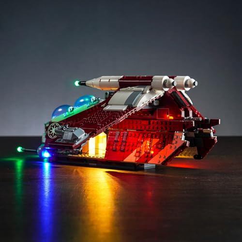Juego de luces para Lego Gunship de los guardias Coruscant, juego de iluminación LED para Lego 75354 Star Wars Coruscant Guard Gunship – Juego de luces, no modelo (versión de mando a distancia)