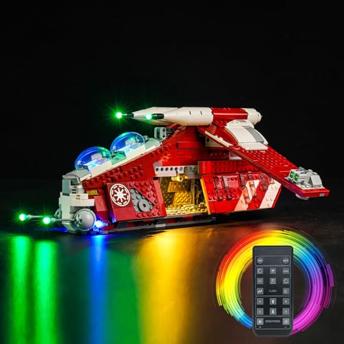 Juego de luces para Lego Gunship de los guardias Coruscant, juego de iluminación LED para Lego 75354 Star Wars Coruscant Guard Gunship – Juego de luces, no modelo (versión de mando a distancia)