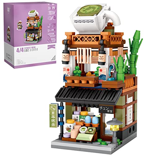 Juego de Mini Bloques de construcción Matcha Shop, 379 Piezas, Kit de construcción Modelo japonés Street View Series, Juegos de Juguetes de construcción para niños y Adultos, no Compatible con Lego